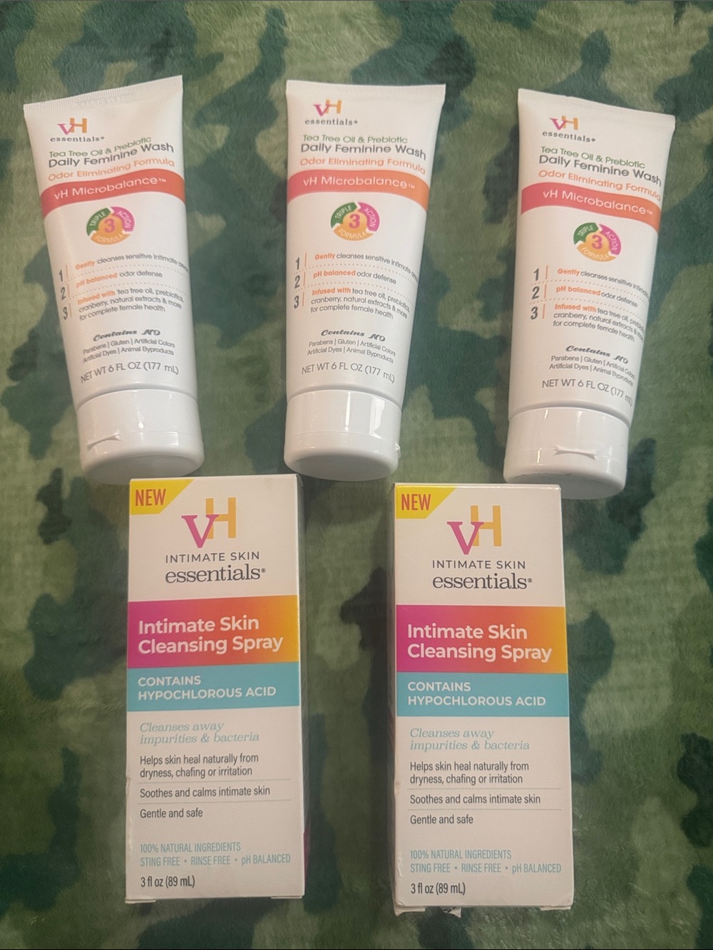 VHEssentials Intimate Skin Wash & Cleansing Spray - Pink, White, Teal